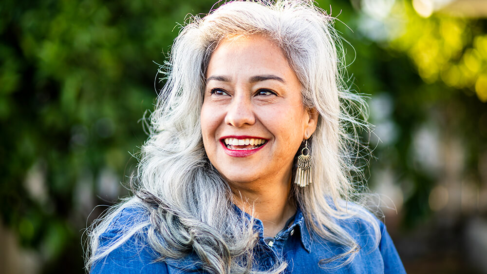 Woman smiling