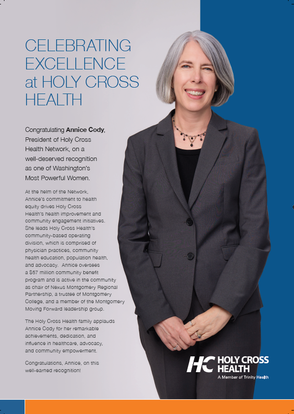 Annice Cody, President of the Holy Cross Health Network, one of Washington's Most Powerful Women in 2023